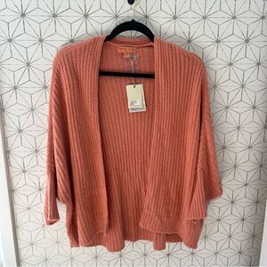 Barefoot Dreams Coral Ribbed Open Cardigan